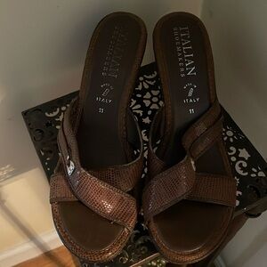 Italian, Size 11 wedge heels.
